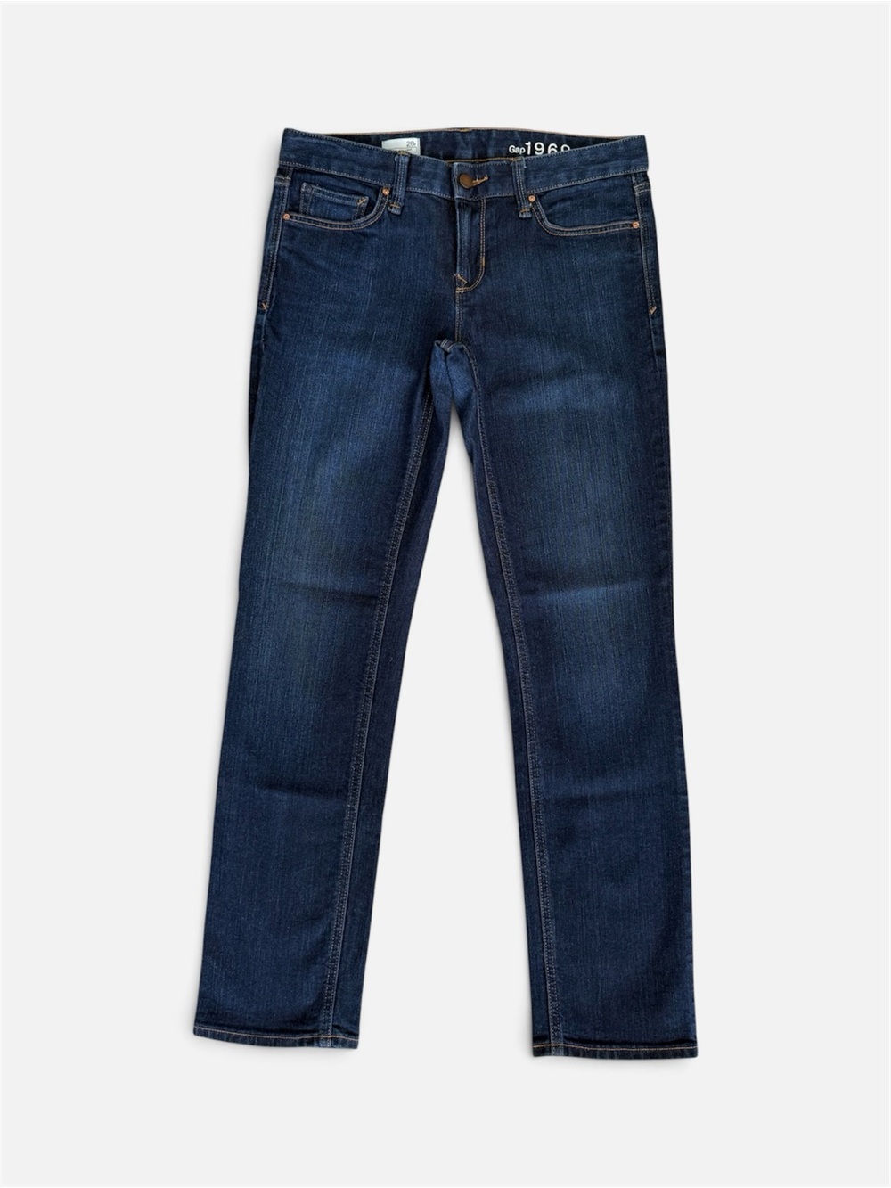 Gap 1969 Real Straight Jeans Womens 28r Dark Wash Denim Stretch Indigo Pants